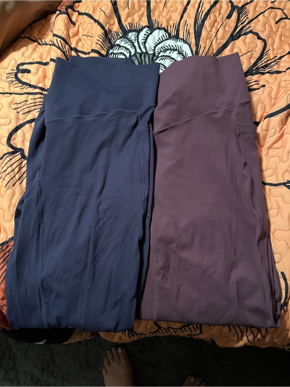 HALARA High-Waist Leggings Duo — Navy & Plum